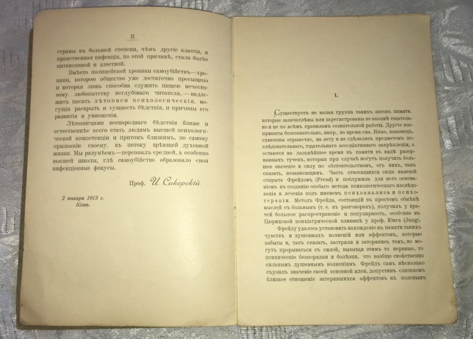 Сикорский И.А. Психологическая борьба с самоубийством в юные годы.