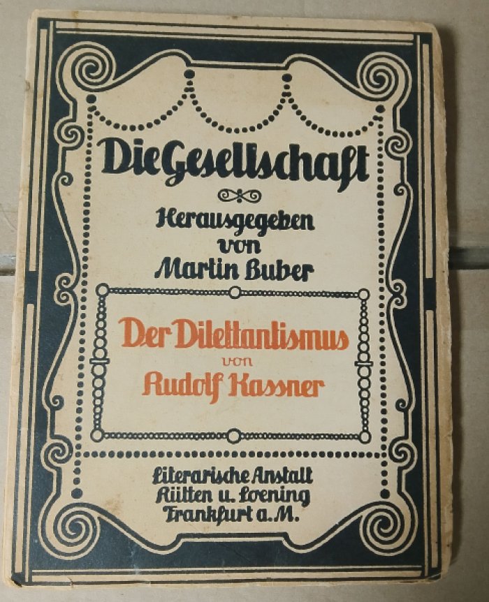 Kassner, Rudolf. Der Dilettantismus.
