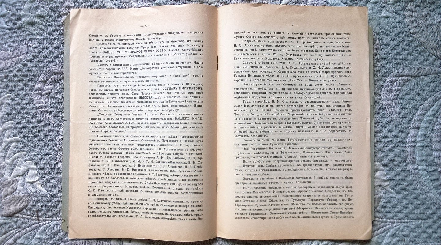 Отчет о деятельности Тульской губернской ученой архивной комиссии, состоящей под Августейшим Покровительством Его Императорского Величества Государя Императора