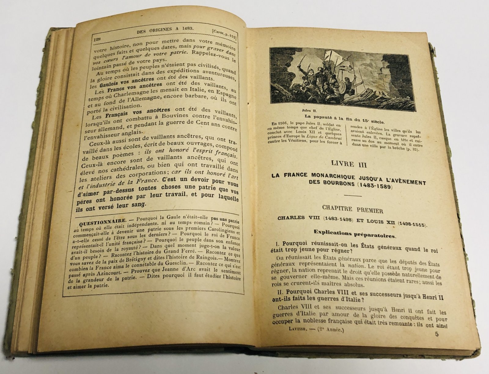 Lavisse Ernest. La deuxime anne dhistoire de France et dhistoire gnrale.