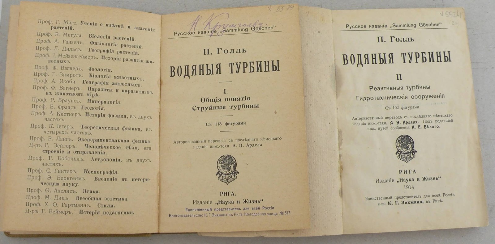 Голль П. Водяные турбины.Часть I. Общие понятия. Струйные турбины.Часть II.Реактивные турбины. Гидротехнические сооружения.