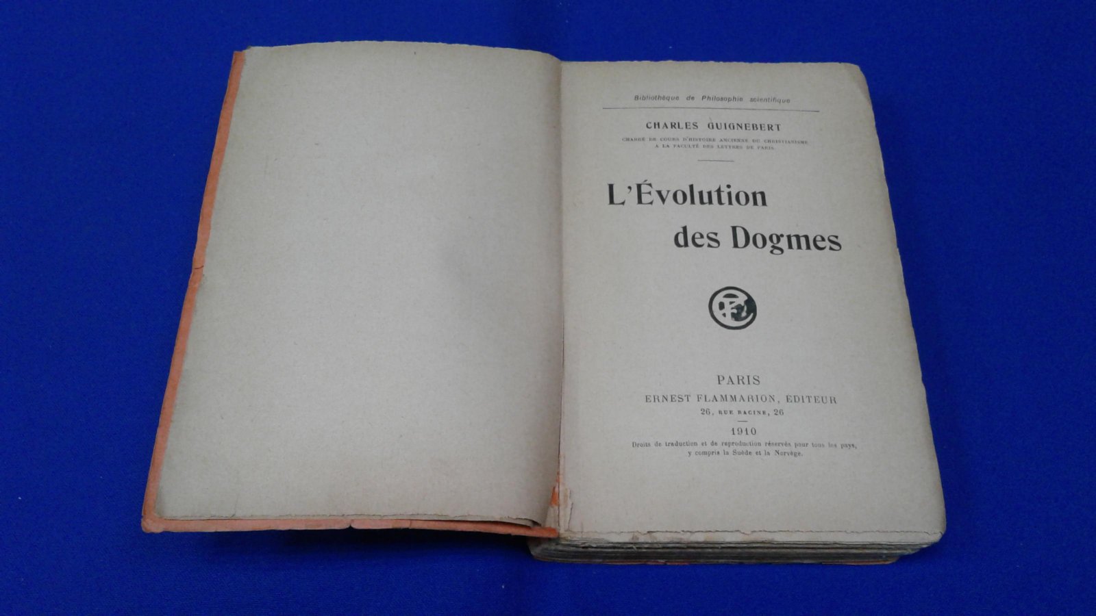 Guignebert C.  Гинебер  Ш. L` evolution des dogmes. Эволюция догм.
