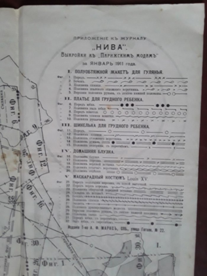 Дамские рукоделия. Приложение к Парижским модам за январь 1911 г. при журнале Нива. 
