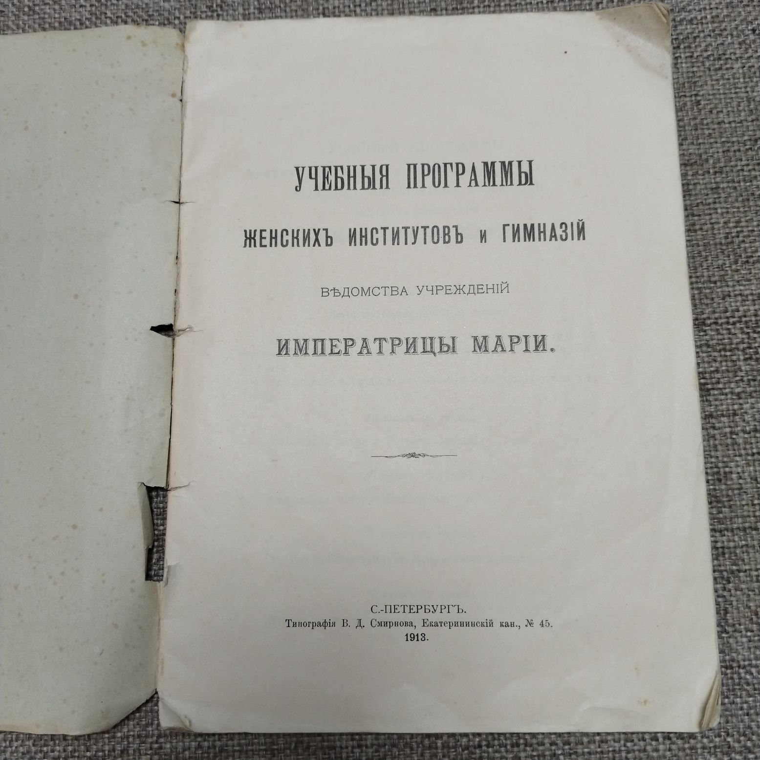 Учебные программы женских институтов и гимназий ведомства учреждений императрицы Марии.