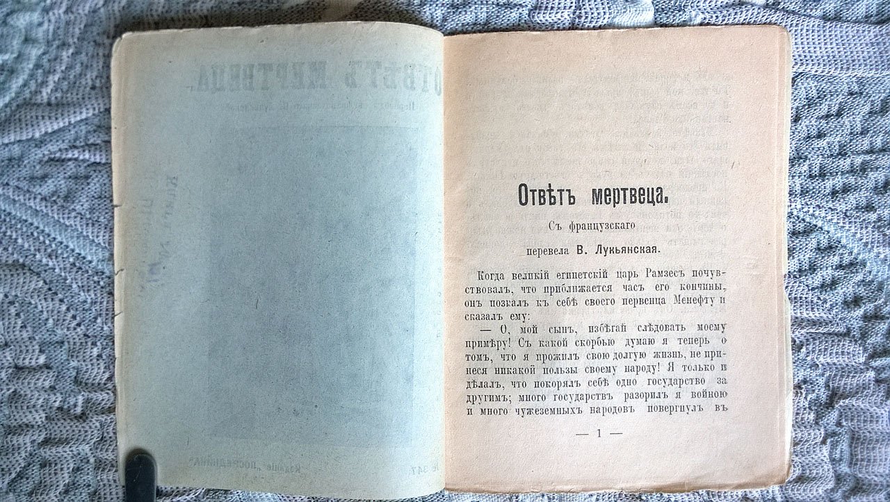 Ответ мертвеца: Рассказ.