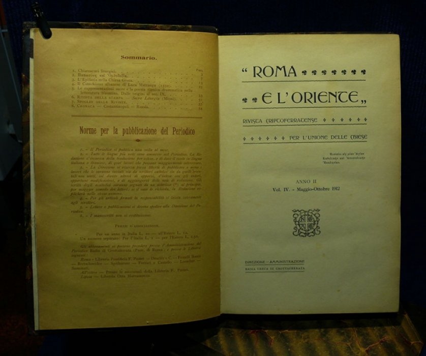 Roma e L`Oriente. Revista criptoferratense per L`Unione delle chiece. (Крипто-территориальный журнал Рим и Восток для Союза церквей). В 11-ти томах.