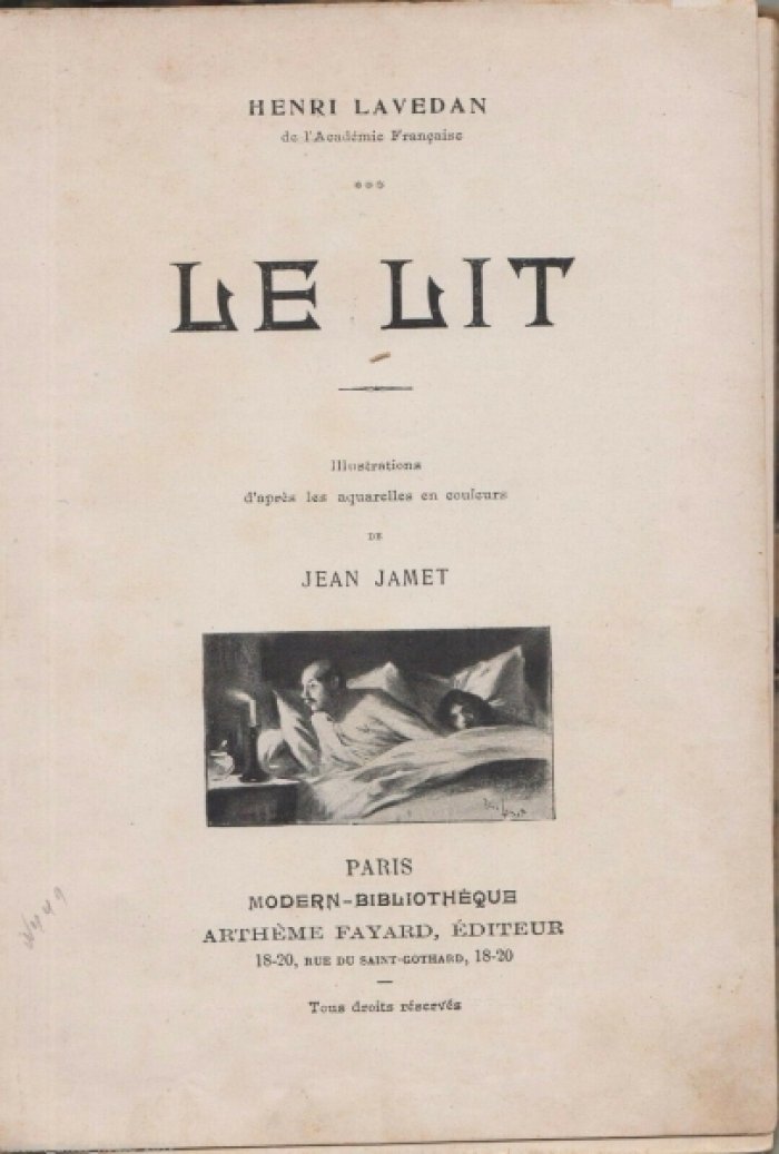 Henri Lavedan.Лаведан Анри Le Lit. Кровать.