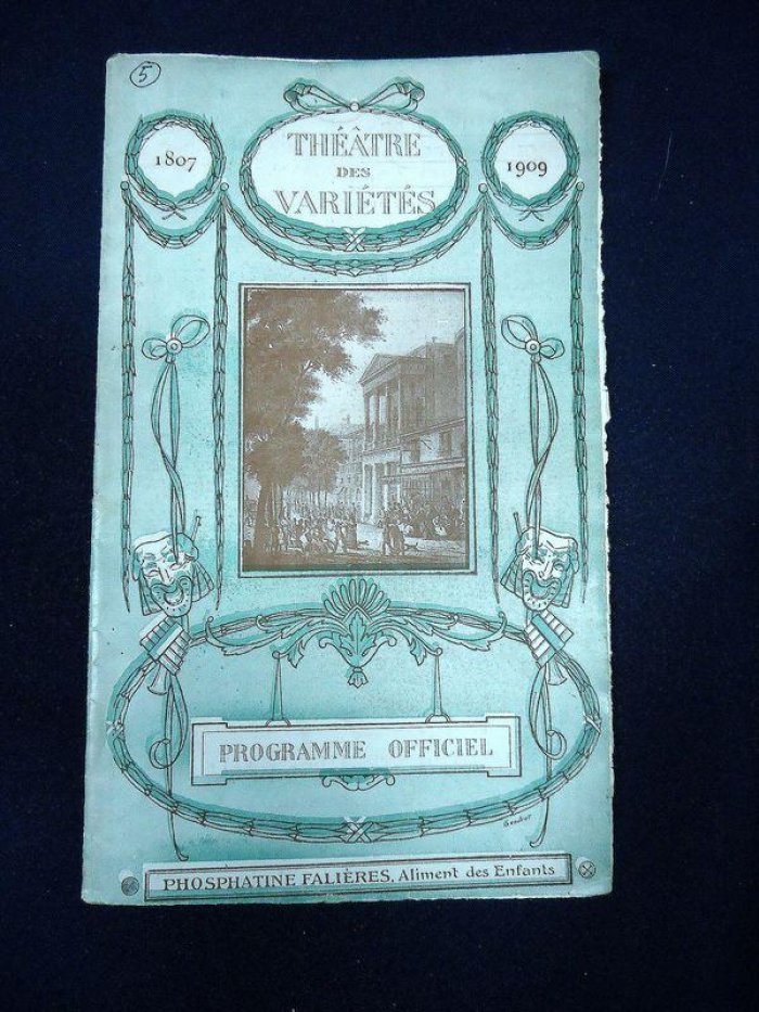 Theatre des Varietes. Programme officiel. 1807-1909. Театр Варьете. Программа