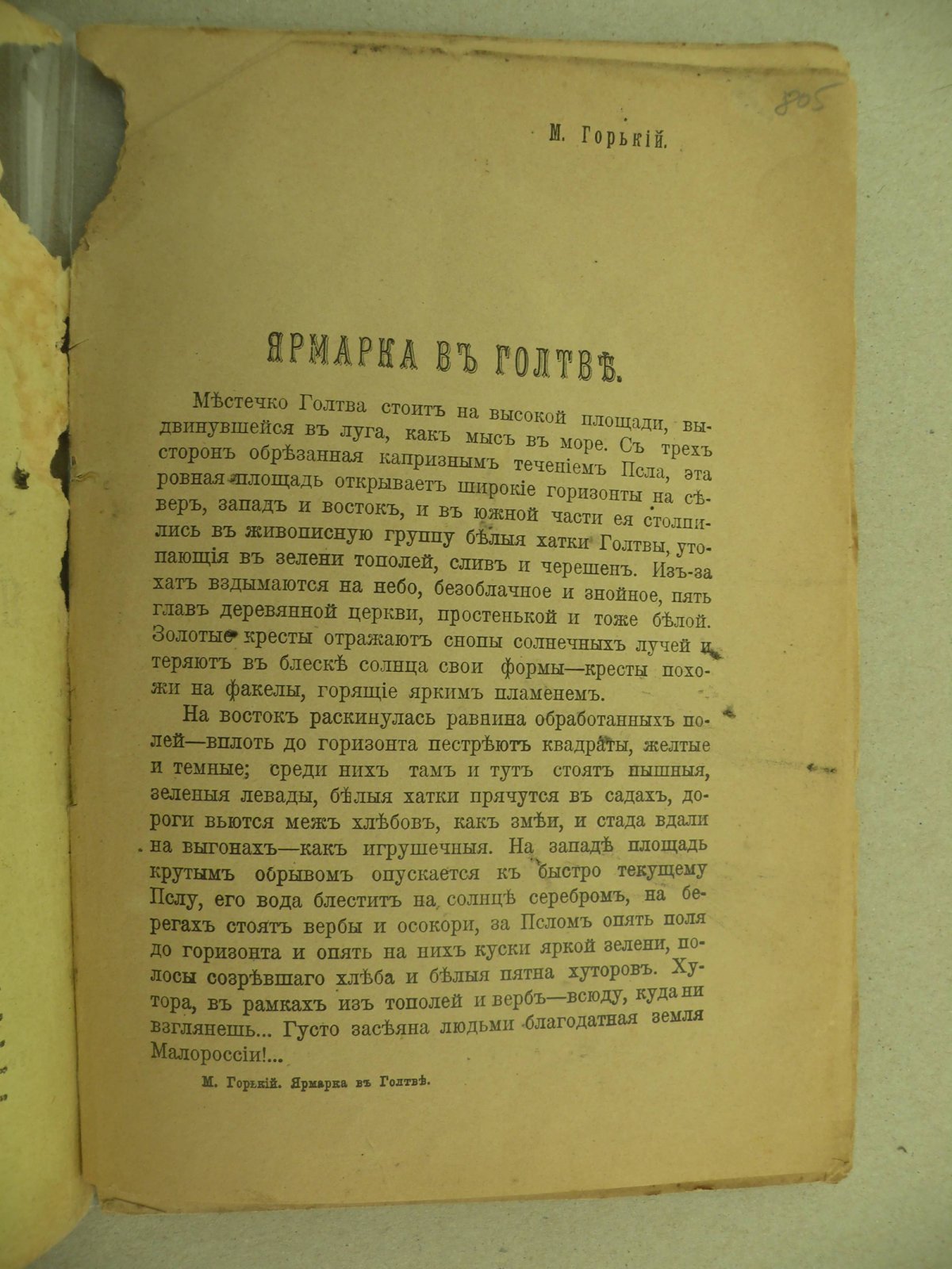 Горький М. Ярмарка в Голтве.