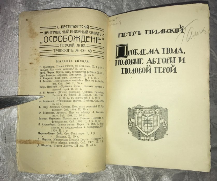 Пильский П. Проблема пола, половые авторы и половой герой.