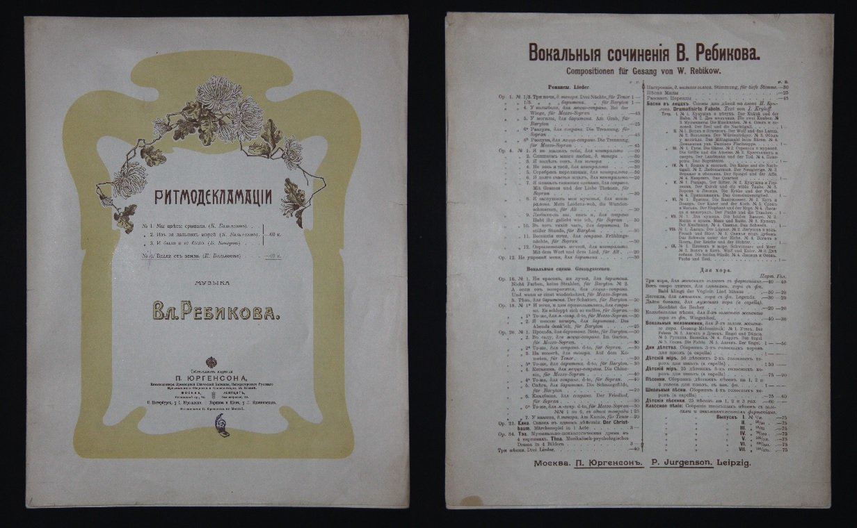 Ребиков Владимир Иванович. Вдали от земли. Ритмодекламация под аккомпанемент фортепиано. /Ноты/.