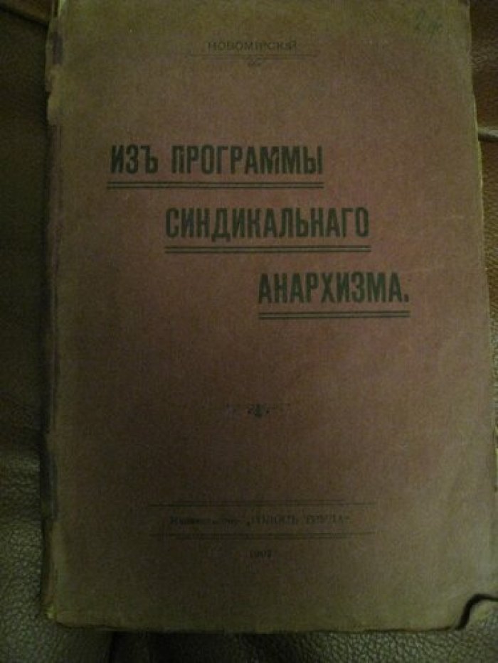 Новомирский. Из программы синдикального анархизма.