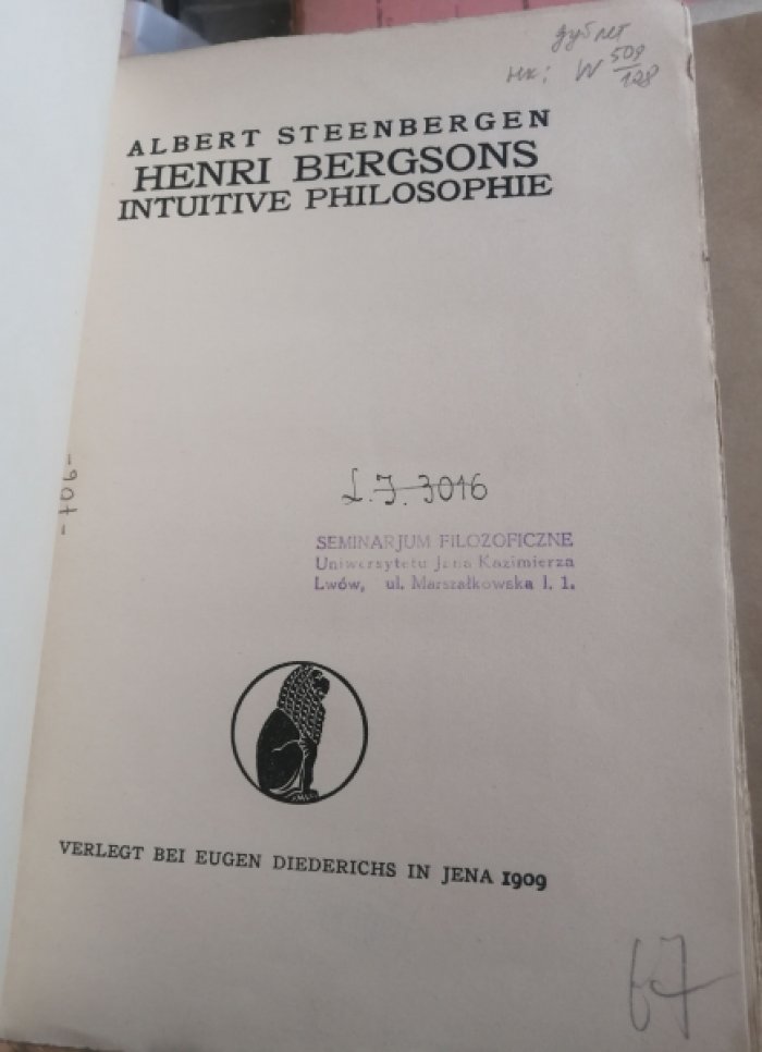 Steenbergen, Albert. Henri Bergsons intuitive philosophie.