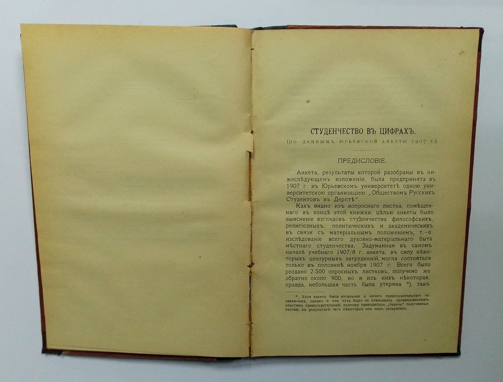 Студенчество в цифрах по данным переписи 1907 года в Юрьеве.