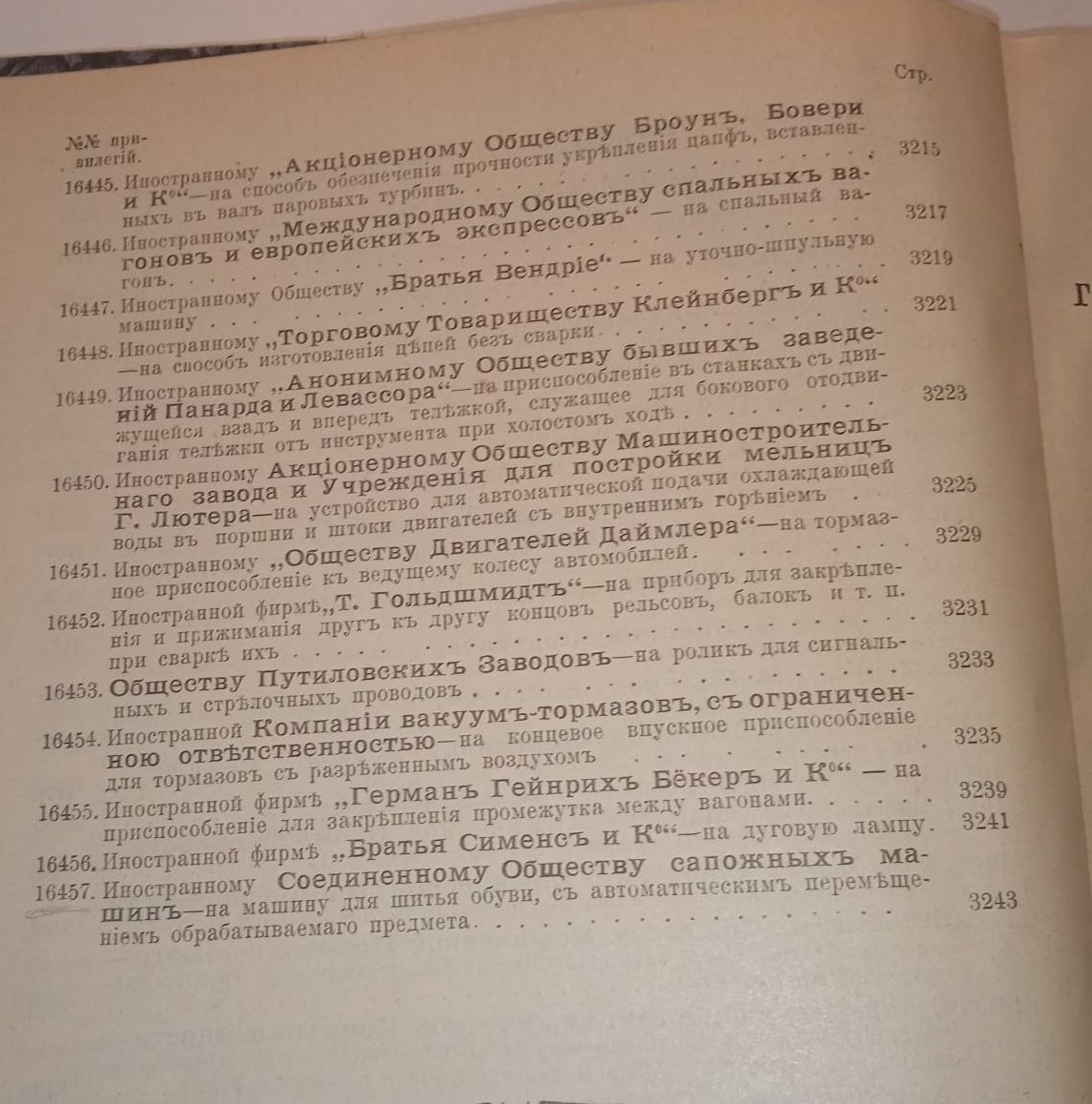 Свод привилегий выданных в России. 1909 г. Выпуск XII. Привилегии № 16358-16457.