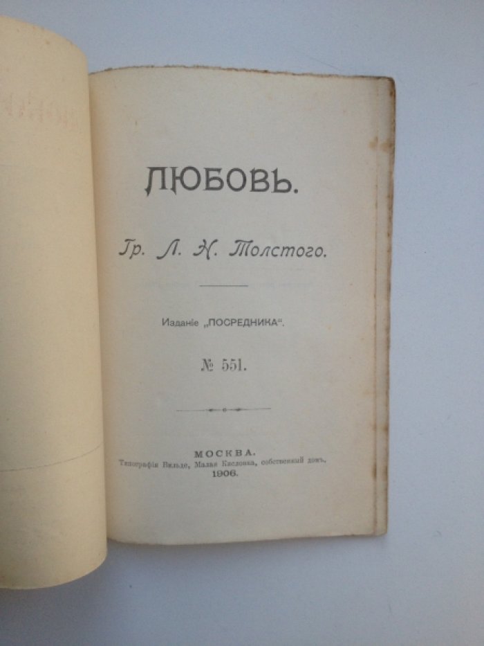 Толстой Л. Н. Любовь.