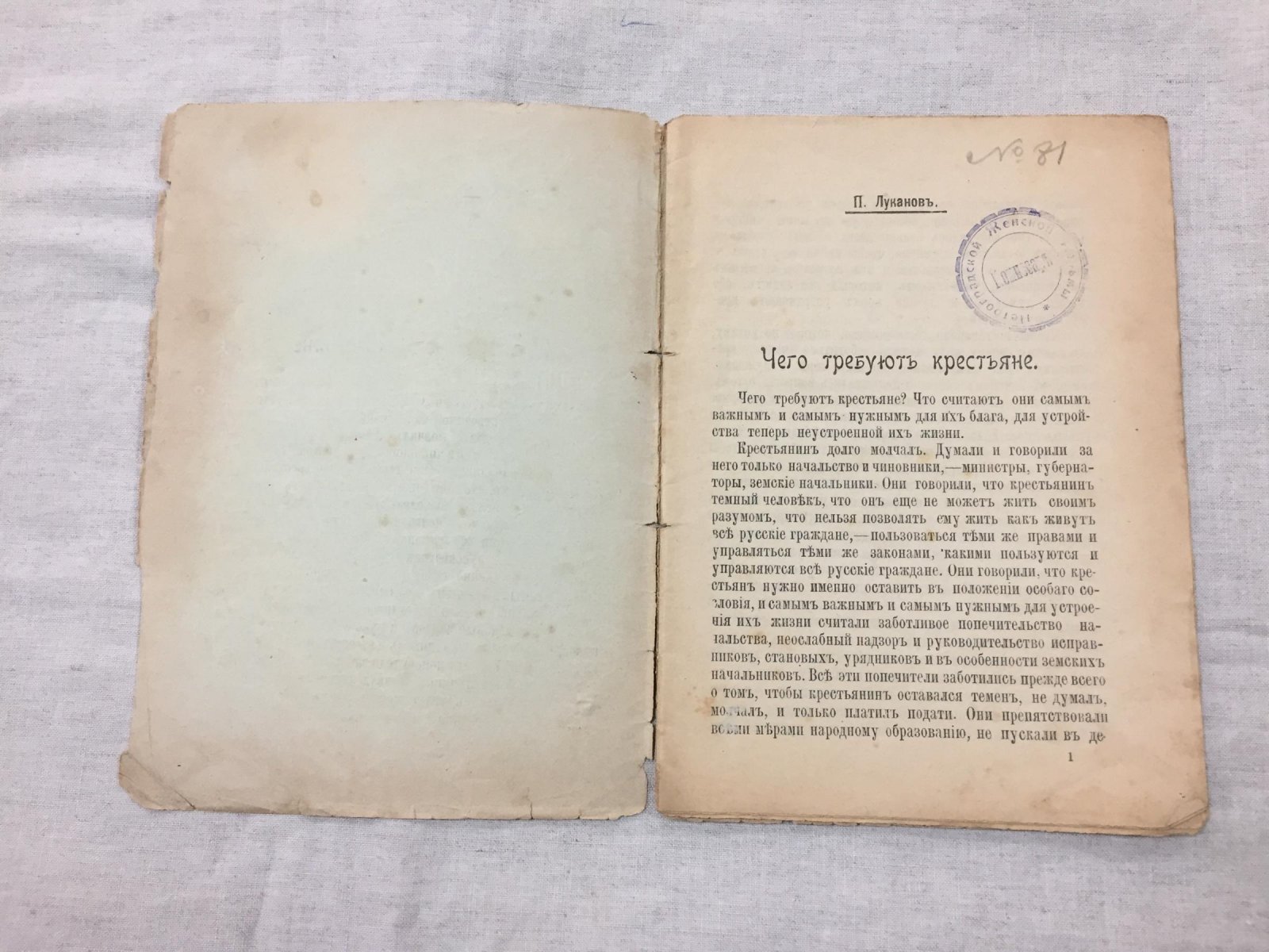 Луканов П. Чего требуют крестьяне.