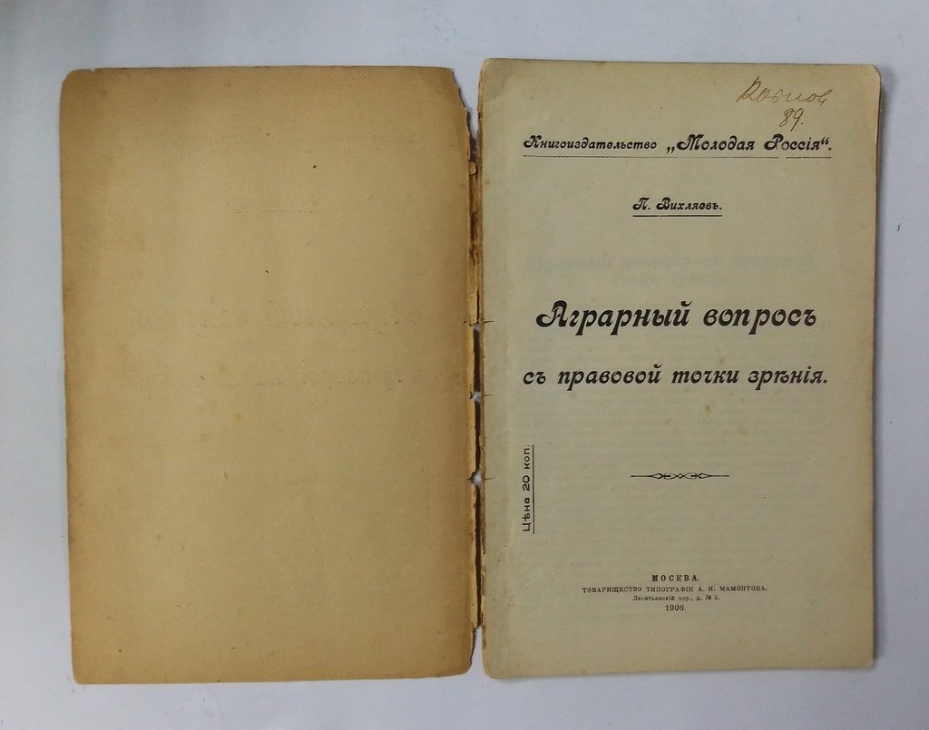 Вихляев, П. Аграрный вопрос с правовой точки зрения.