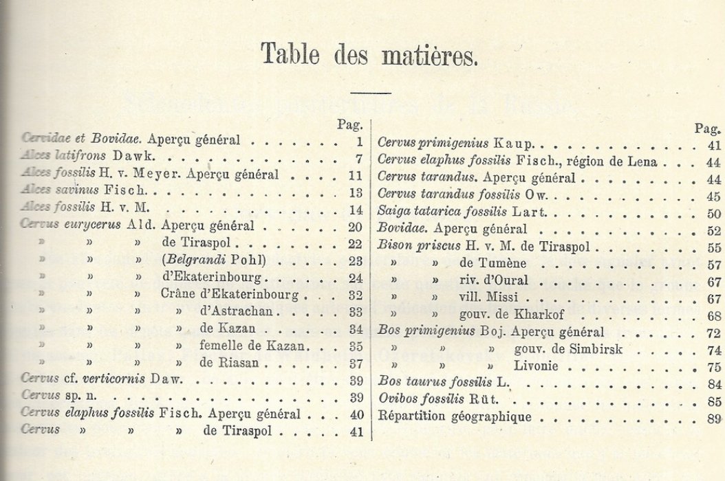 Павлова М. Etudes sur histoire Paleontologique des Ongules.(Исследования по палеонтологической истории копытных. ). Записки Императорской Академии наук VIII серии, по физико-математическому отделению, том XX, № 1.
