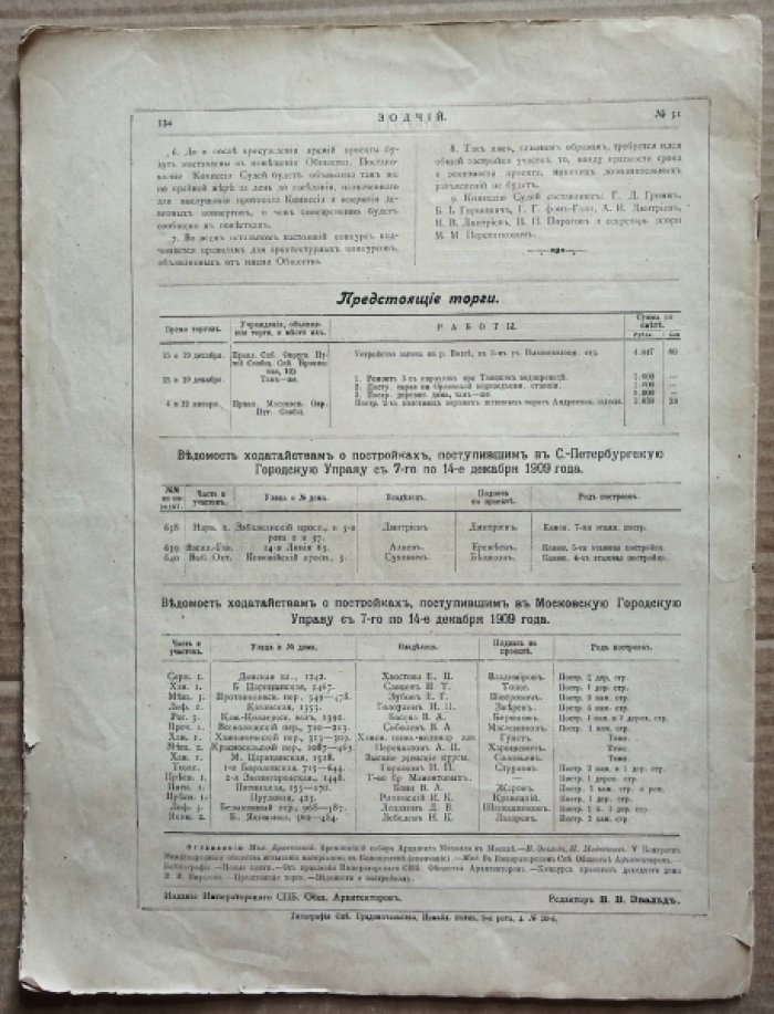 Зодчий. 1909 г. № 51.