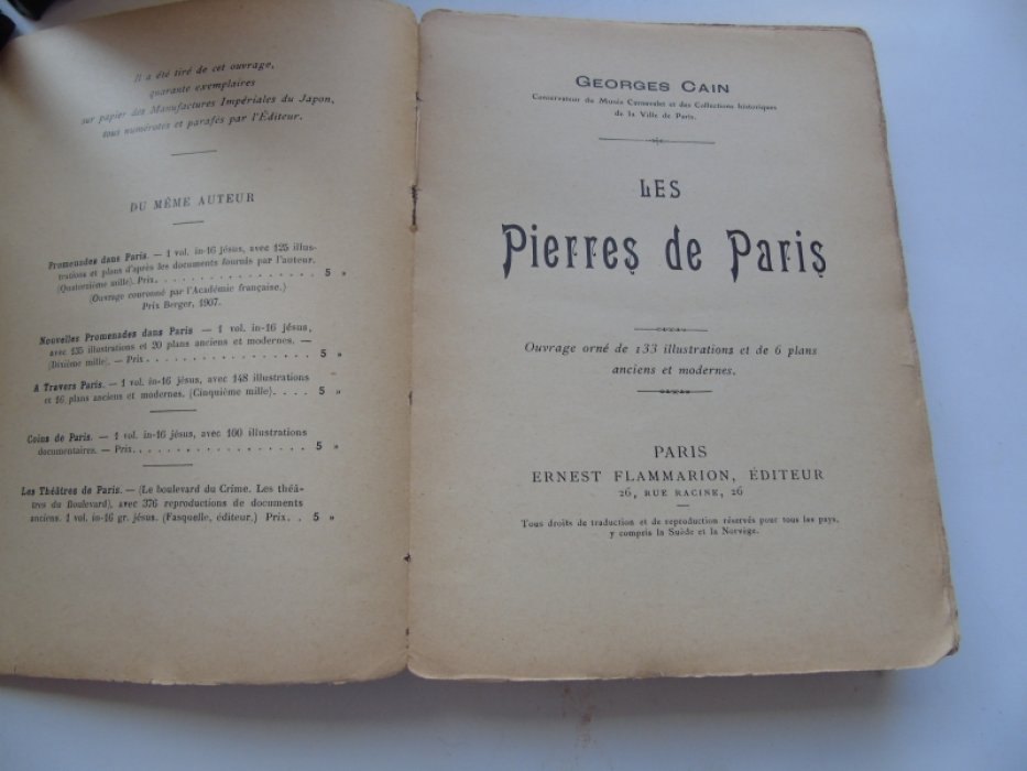 Cain Georges. Les Pierres de Paris.