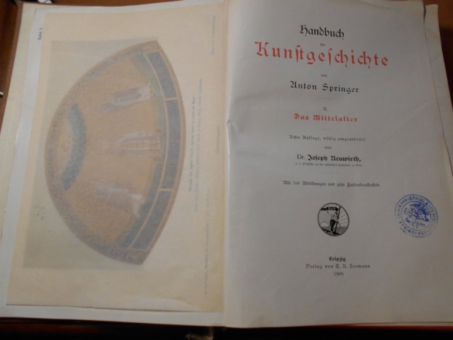 Springer  Anton. Handbuch Der Kunstgeschichte II: Das Mittelalter. Mit 708 Abbildungen Und Zehn Farbendrucktafeln. Руководство истории искусств II : Средневековье.