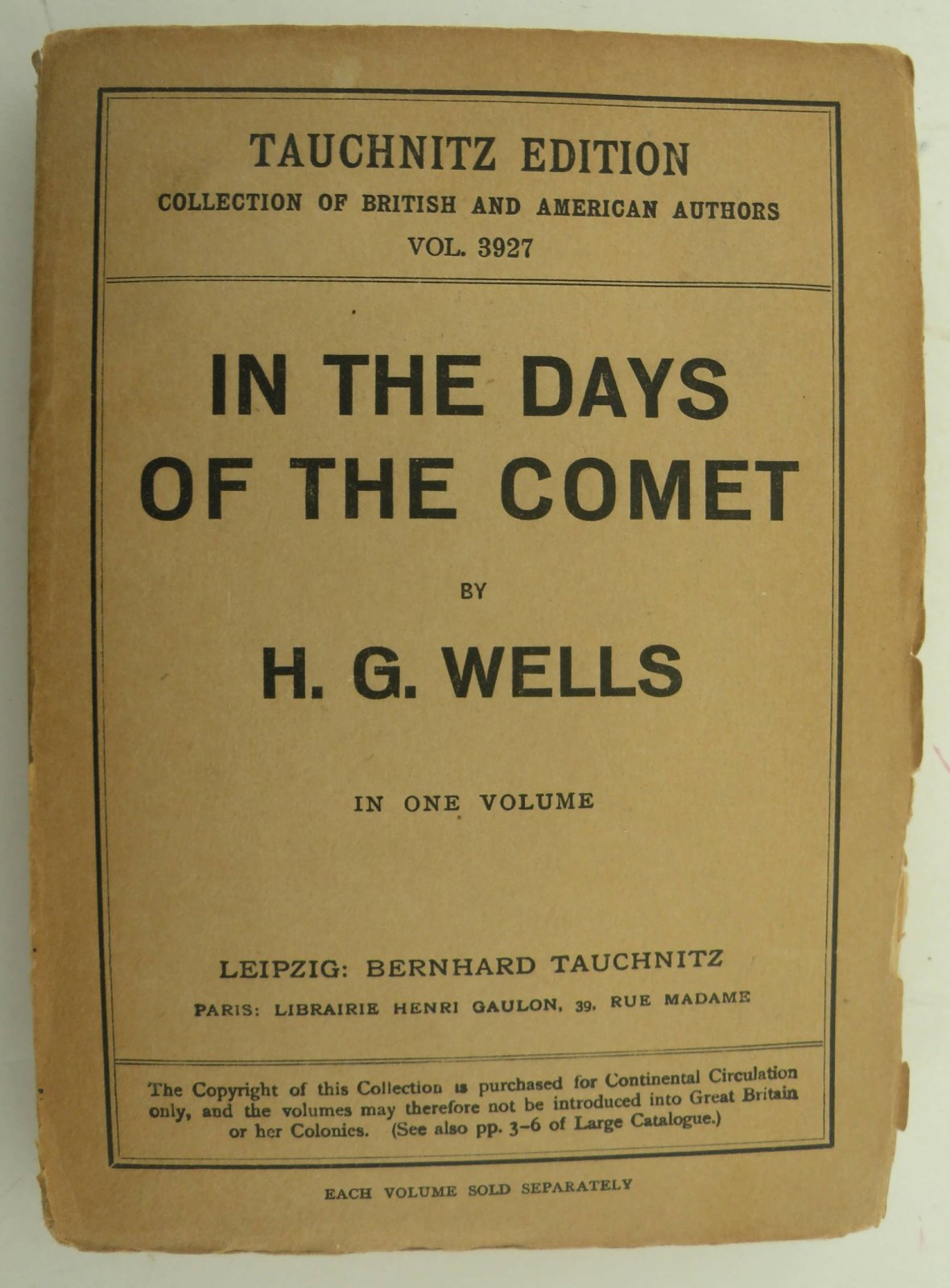 Wells H.G. [Герберт Дж. Уэллс]. In the days of the Comet. [В дни кометы].
