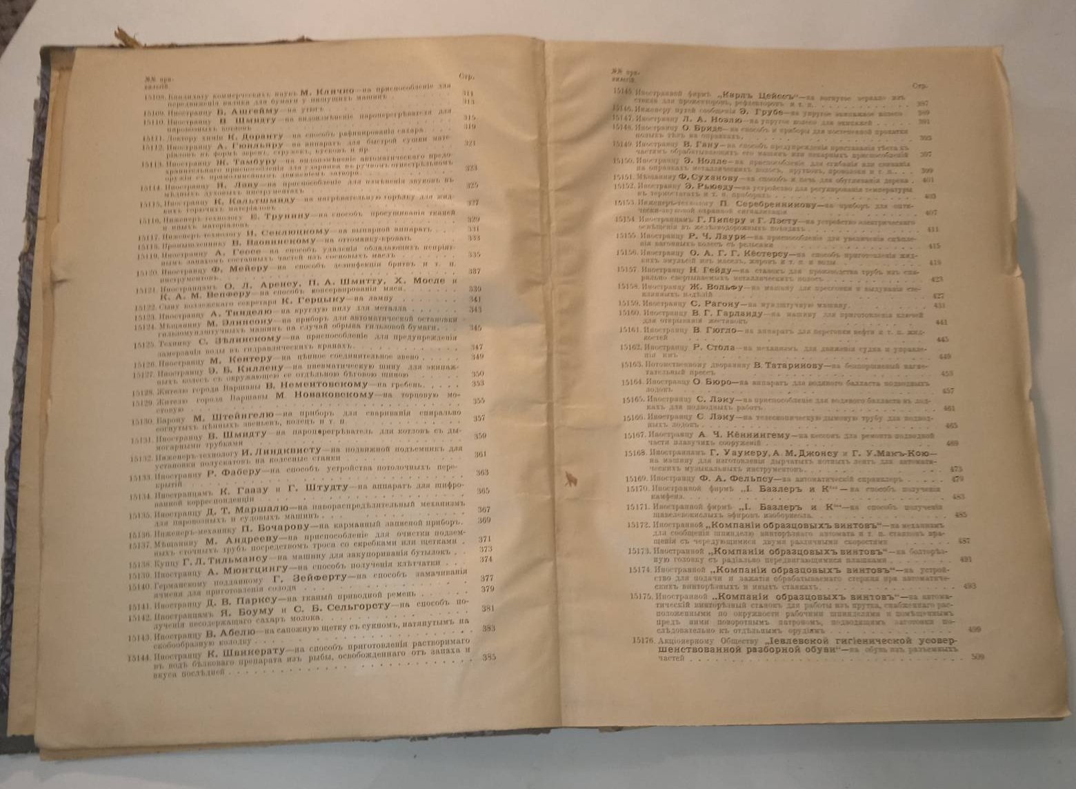 Свод привилегий выданных в России. 1909 г. Выпуск II. Привилегии № 15080-15204.
