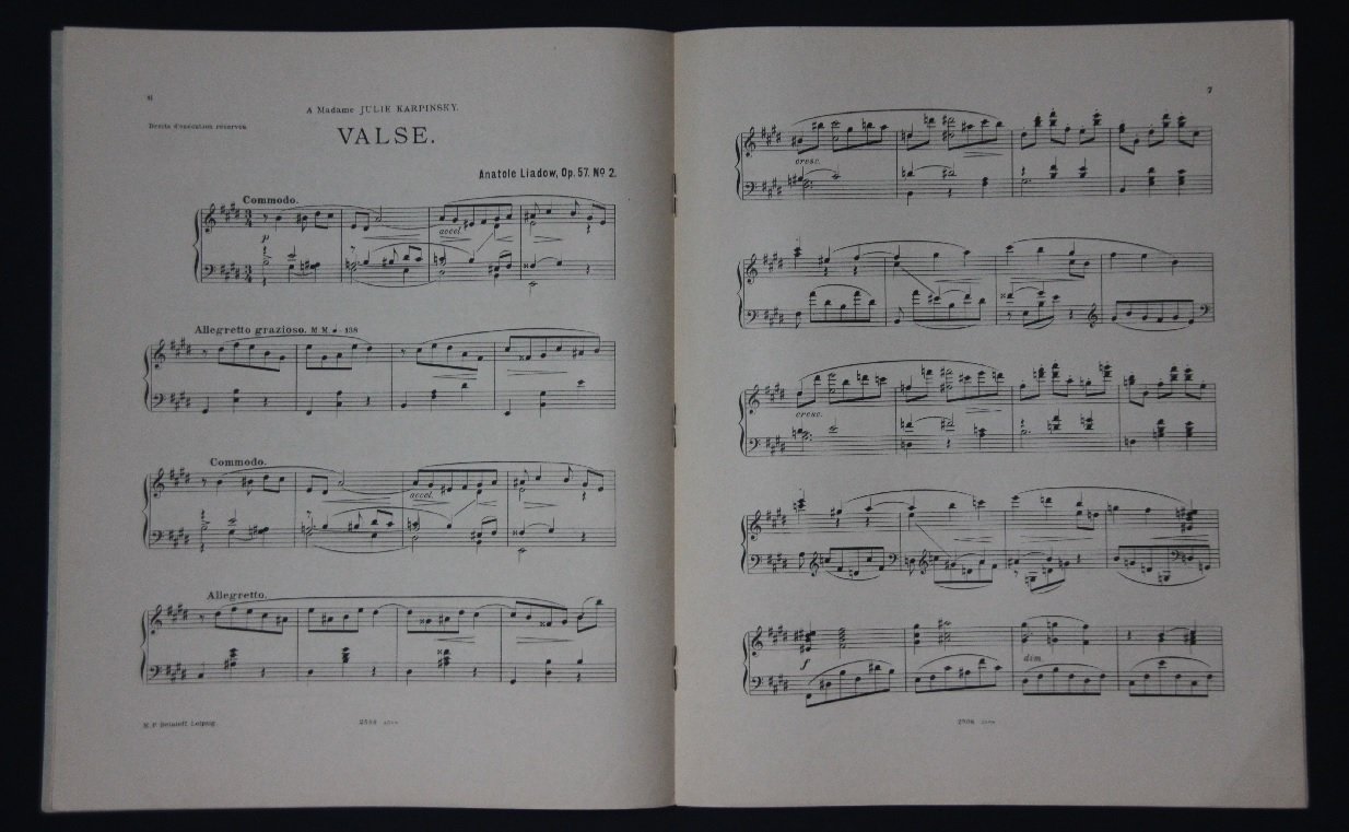 Лядов, Анатолий. Три пьесы для фортепиано (Ор. 57). Ноты.