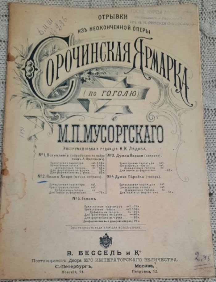 Мусоргский М.П. Сорочинская ярмарка (по Гоголю).