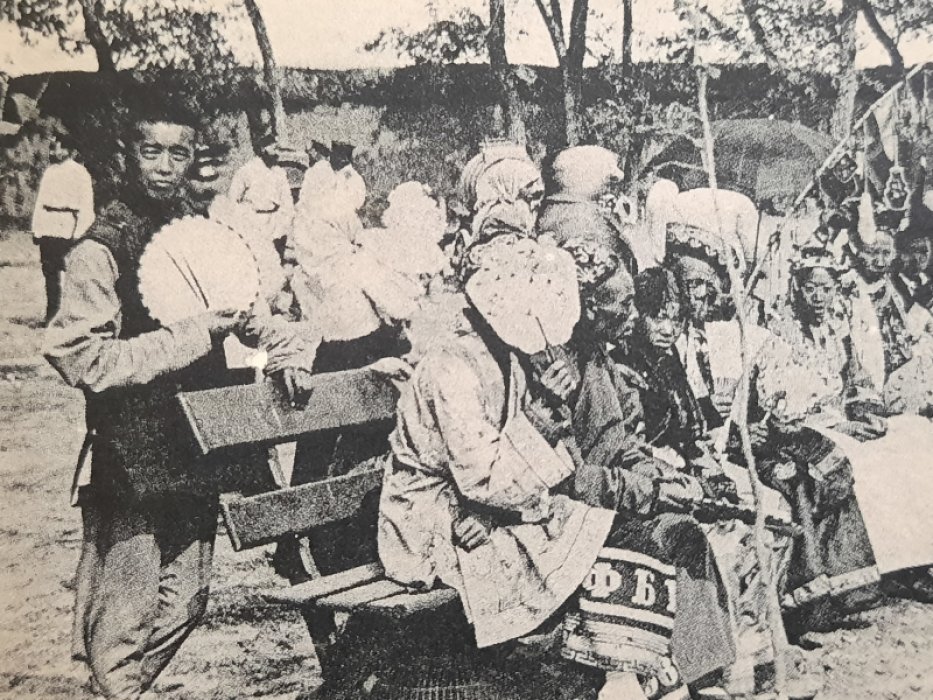 Открытка - Манджурия. Артисты китайского театра. Ч/б, чистая, Российская Империя