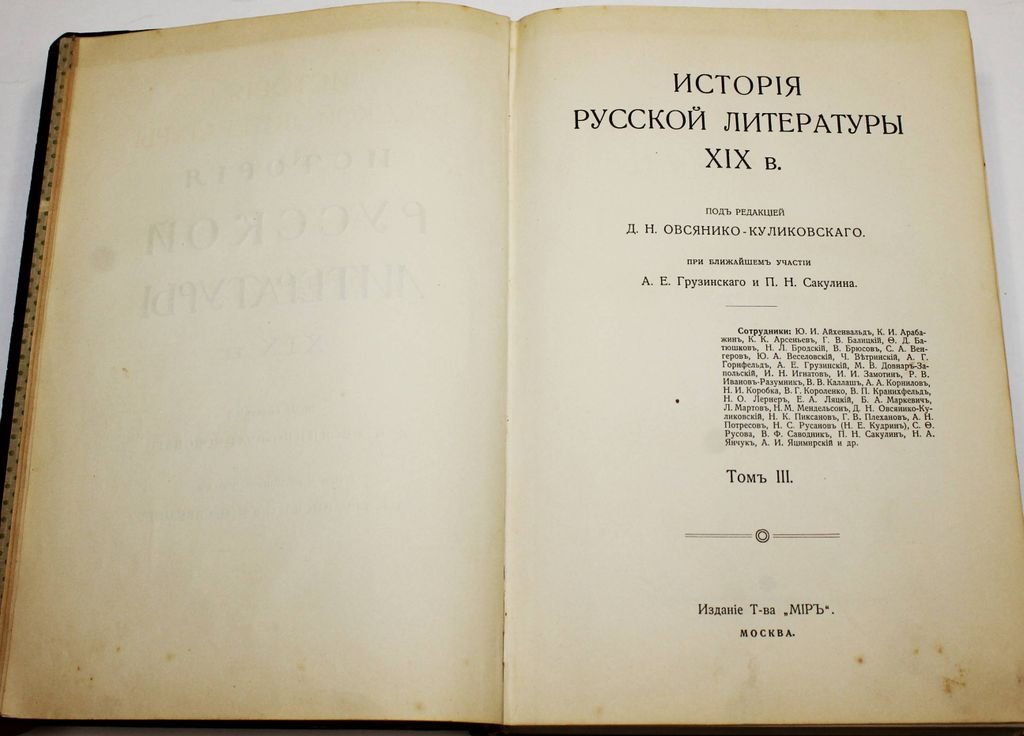 История русской литературы XIX в. [в 5 т.]. Т. 1 и Т.3.