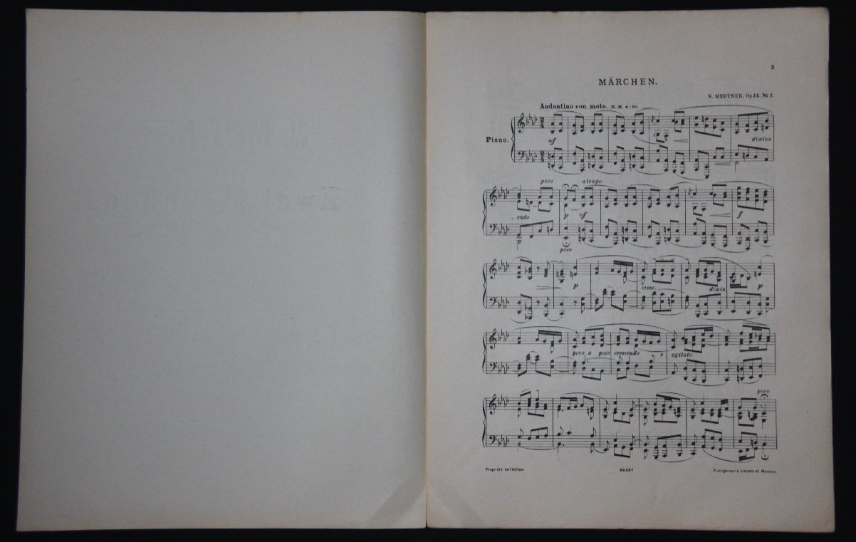 Метнер, Николай. Два марша для фортепиано (Ор.14). Ноты.