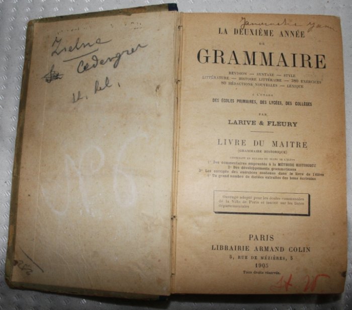 Larive & Fleury. La deuxieme annee de Grammarie.