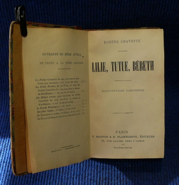 Evgene Chavette. Charles Leroy. Lilie,Tutue, Bebeth. Les tribulations d`un futur. (конволют).