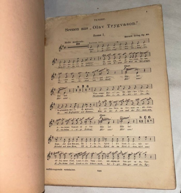 Григ Э. Olav Trygvason. Олаф Трюггвасон (Трюгвасон). Соч. 50.