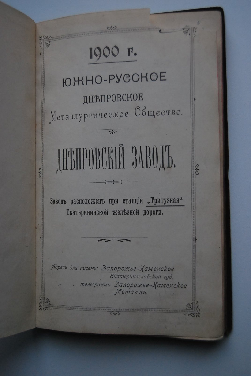 Южно-Русское Днепровское Металлургическое Общество. Днепровский завод.