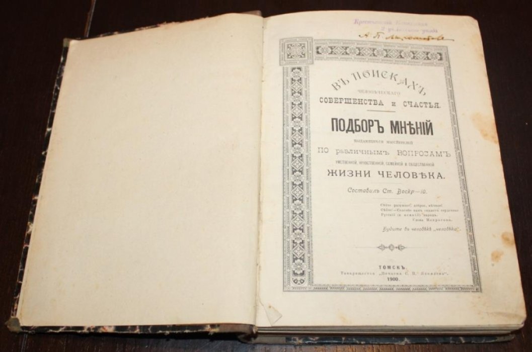 Воскресенский С.И. В поисках человеческого совершенства и счастья.