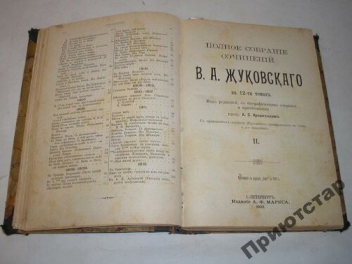 Жуковский, В. А. Полное собрание сочинений В. А. Жуковского в 12-ти томах: Приложение к журналу `Нива` за 1902 г. / Под редакцией, с биографическим очерком и примечаниями проф. А. С. Архангельского