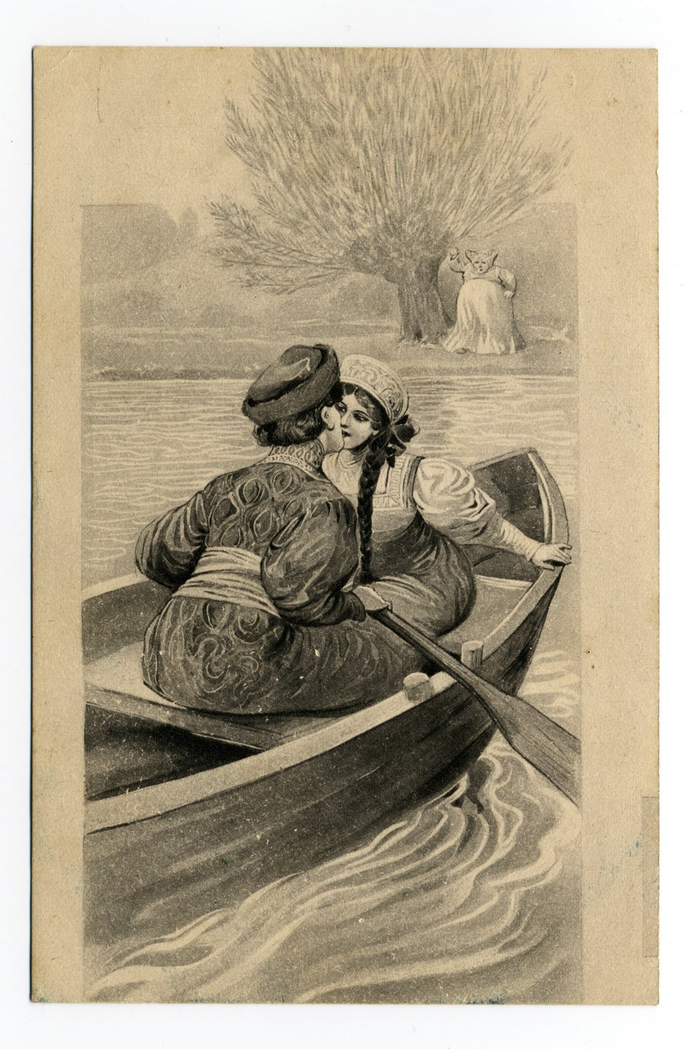 С. Соломко. Solomko. Парочка в лодке. Издательство A.R. Vienne (Фельтен).