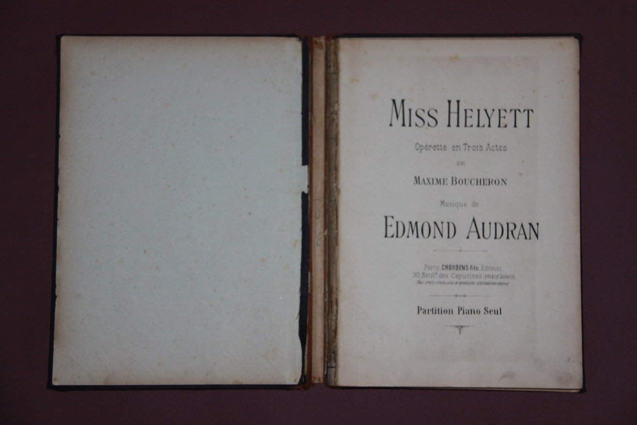 Audran, Edmond / Одран, Эдмон. Комическая опера `Мисс Хельетт`. Клавир для фортепиано. Ноты.