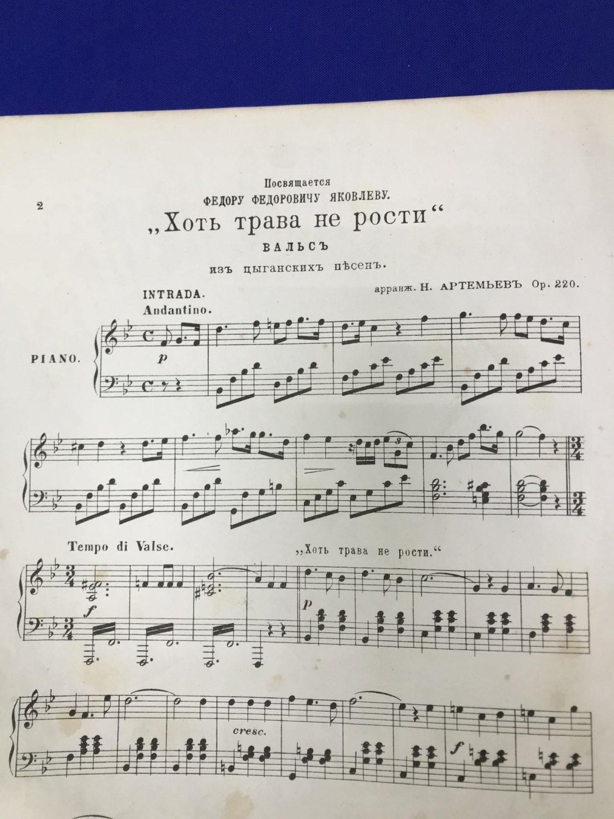 Хоть трава не расти. Вальс из цыганских песен.