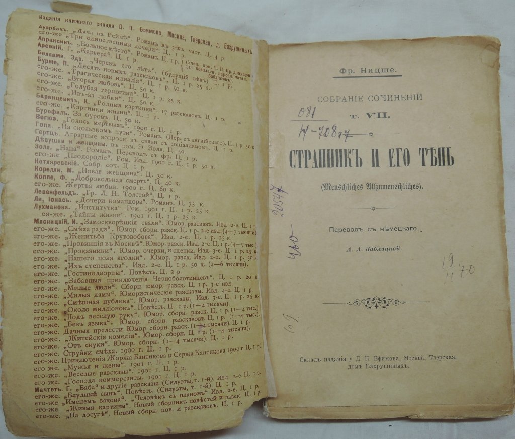 Ницше Ф. Собрание сочинений. Т.7. Странник и его тень.