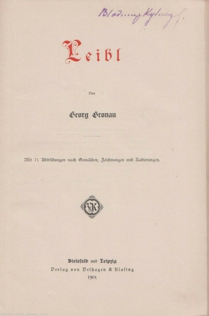 von H. Knackfub. Г фон Кнакфуб K?nstler Monographien. Leibl von Georg Fronau.Монографии Кюнстлера.