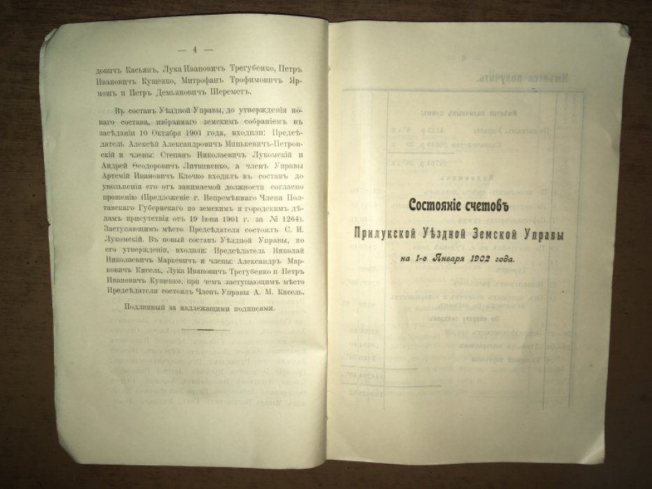 Отчет прилукской уездной земской управы на 1901 год.