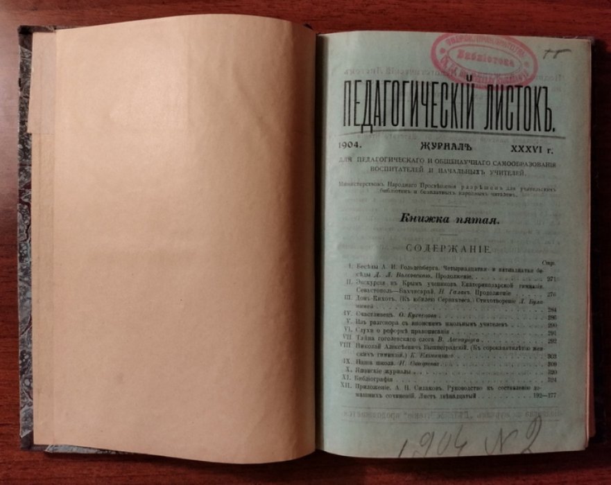 Педагогический Листок. 1904 год. Книжка пятая