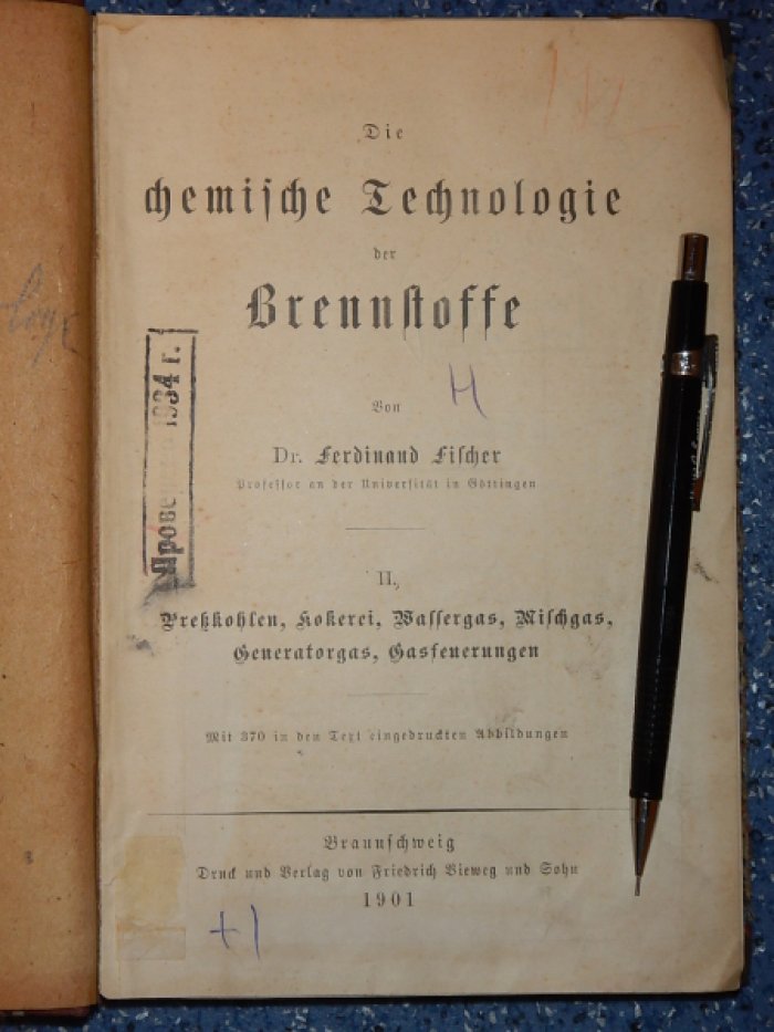 Fischer F. Der chemische Technologie der Brennstoffe. Химические технологии горючих веществ.