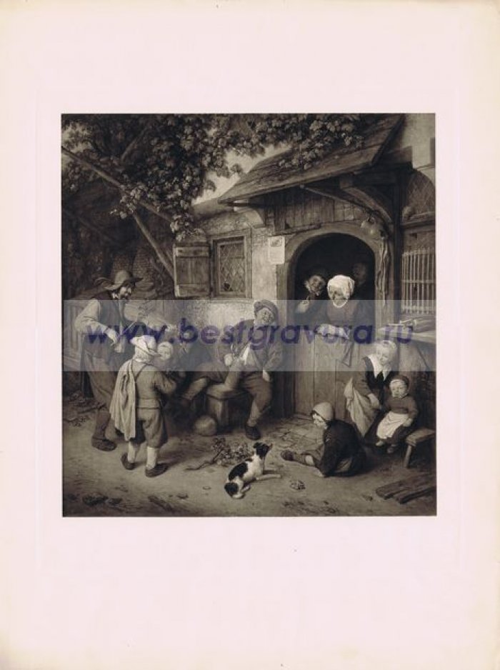 Остаде, Адриан ван (Ostade, Adriaen van). Скрипач возле крестьянского дома.