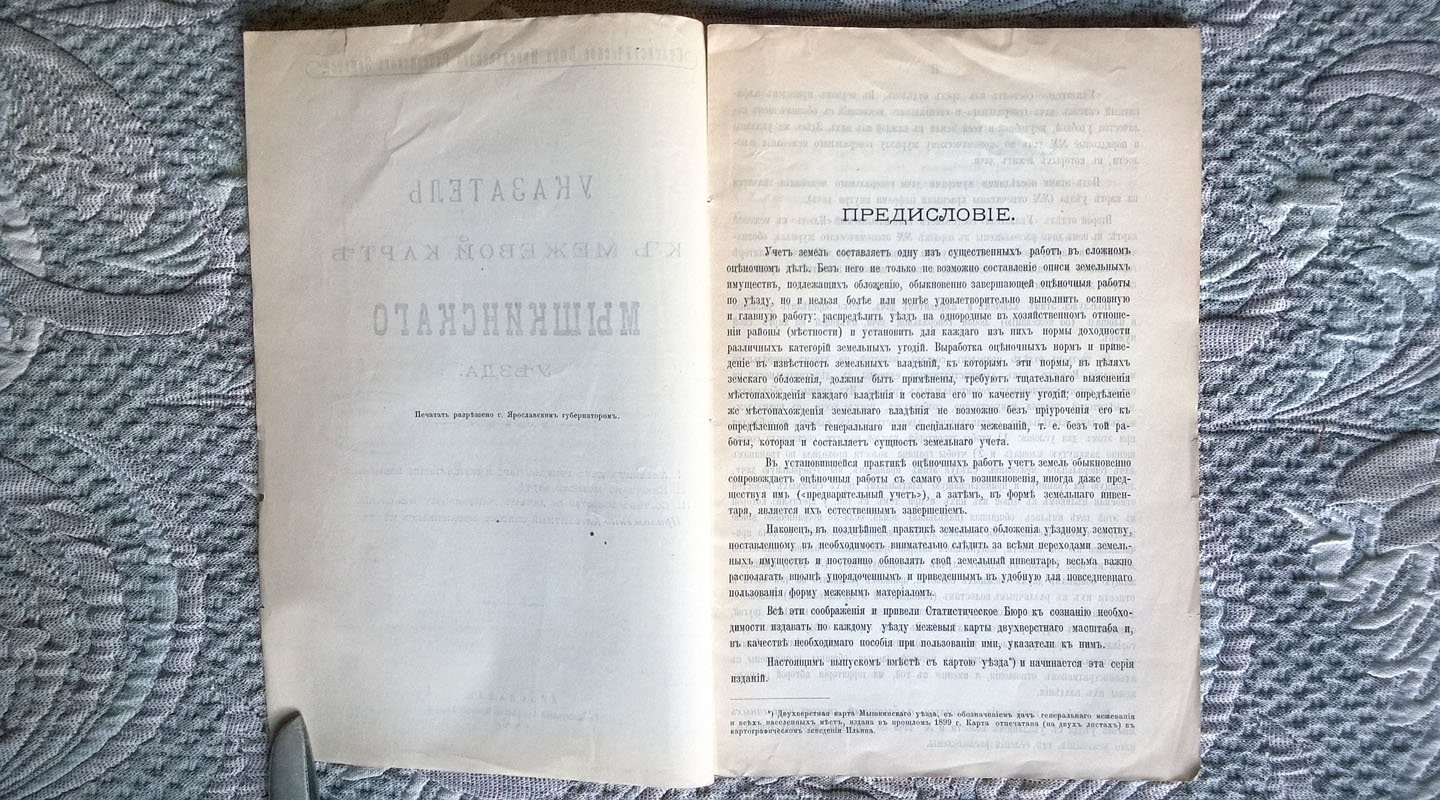 Указатель к межевой карте Мышкинского уезда.