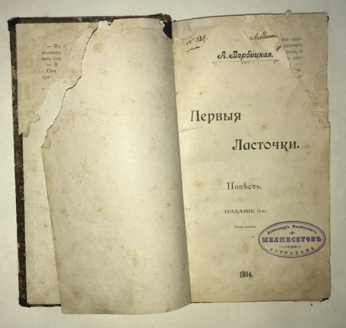 Вербицкая А. Первые ласточки. Повесть.